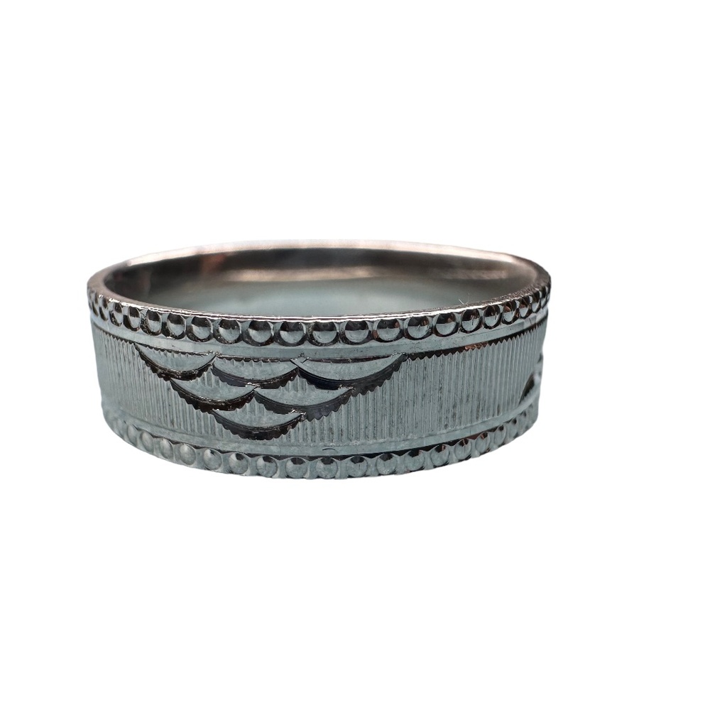 925 Silver Ring Band Moon Pattern - image 5